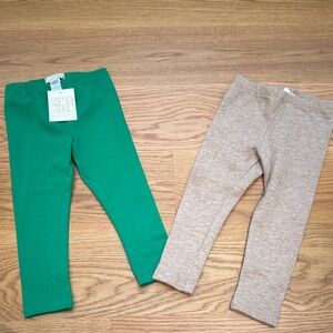 The Beaufort Bonnet Company Green and Tan Kids Leggings